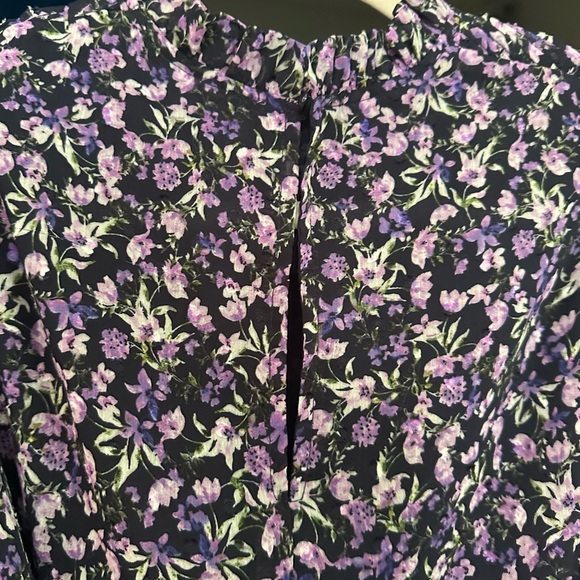 ASTR Floral High Neck Peplum Long Sleeve Peasant Blouse Size XS - Picture 11 of 15